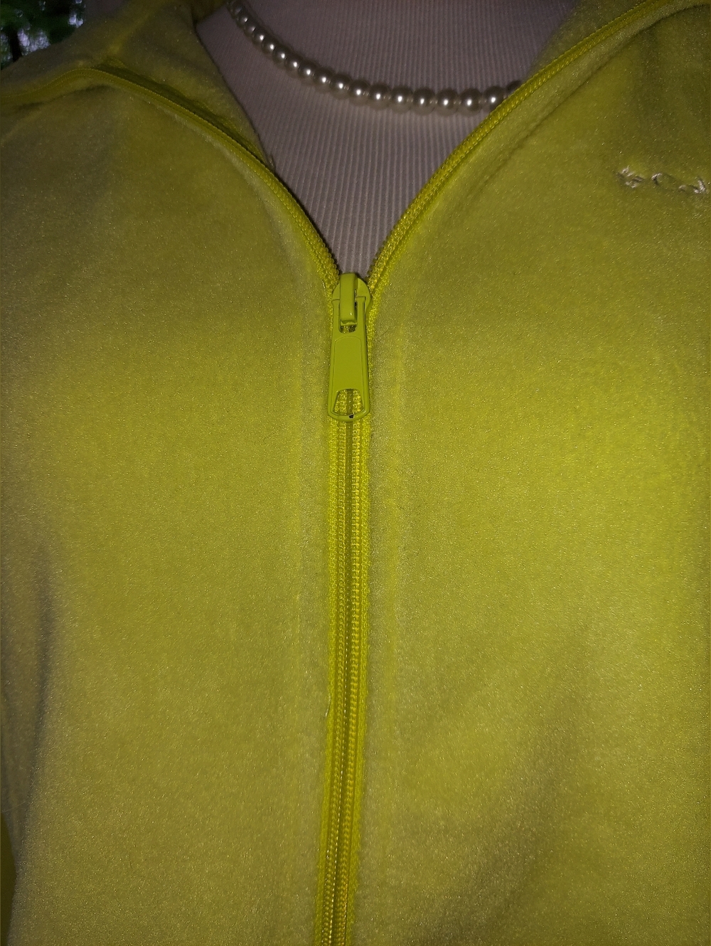 Columbia Bright Neon Ish Yellow Fleece Jacket L Zip Up Cute and Bright - Picture 5 of 7
